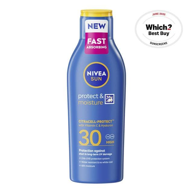 Nivea Sun 200ml Protect & Moisture SPF 30 Lotion Sun Cream - gallery image 1