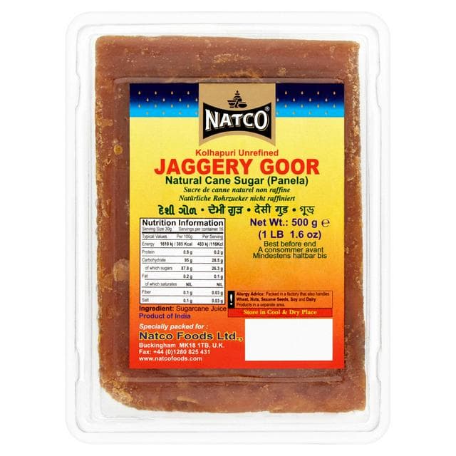 Natco Kolhapuri Unrefined Jaggery Goor Natural Cane Sugar 500g - gallery image 1