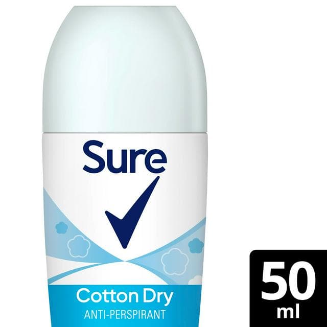 Sure Women Anti-Perspirant Roll-On Deodorant, Cotton Dry 50ml - gallery image 1
