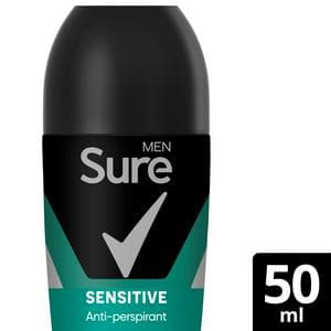 Sure Men 50ml Sensitive 48h Antiperspirant Roll On Deodorant