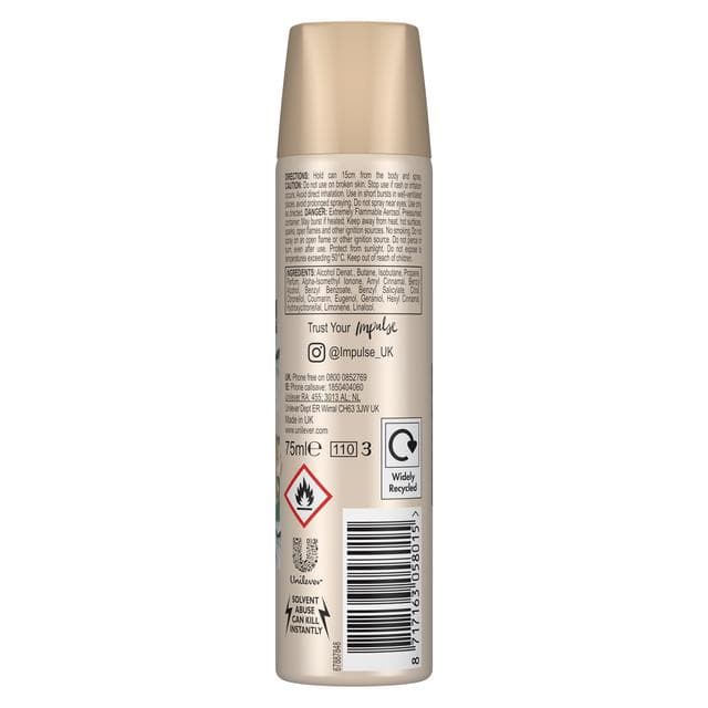 Impulse Body Spray Deodorant, Hint of Musk 75ml - gallery image 3