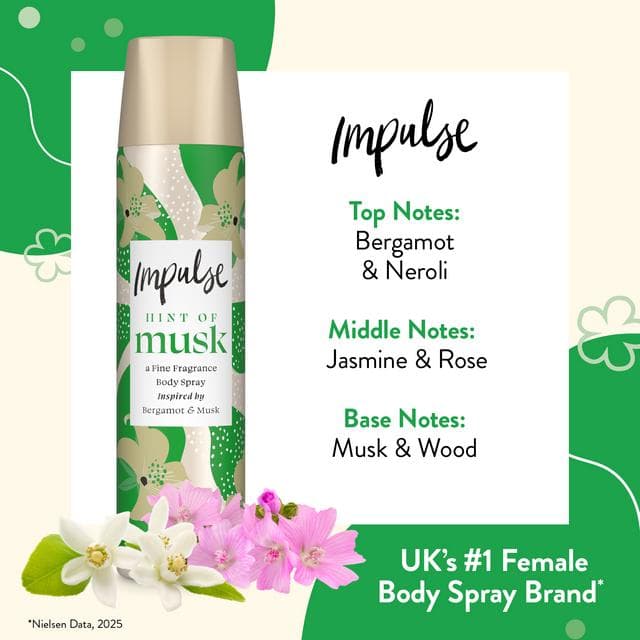 Impulse Body Spray Deodorant, Hint of Musk 75ml - gallery image 4
