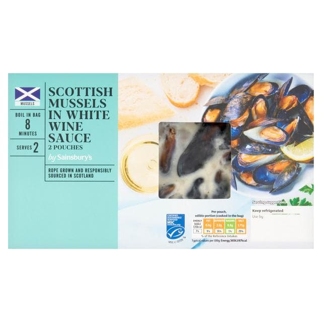 Sainsbury's Scottish Marine Stewardship Council MSC Mussels In White Wine 500g (Serves x2) - gallery image 1