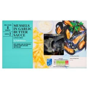 Sainsbury's Scottish MSC Mussels in Garlic Butter 500g (Serves x2)
