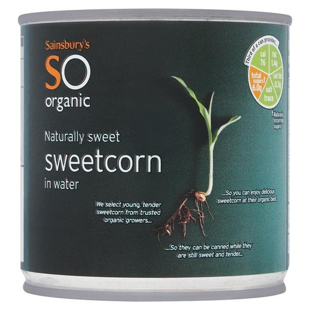 Sainsbury's Naturally Sweet Sweetcorn, SO Organic 150g (140g*) - gallery image 1