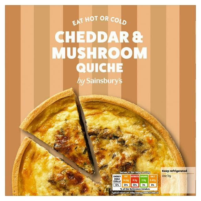 Sainsbury's Mushroom & Farmhouse Cheddar Quiche 400g - gallery image 1