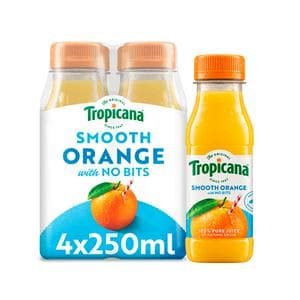 Tropicana Pure Smooth Orange Fruit Juice Multipack 4x250ml