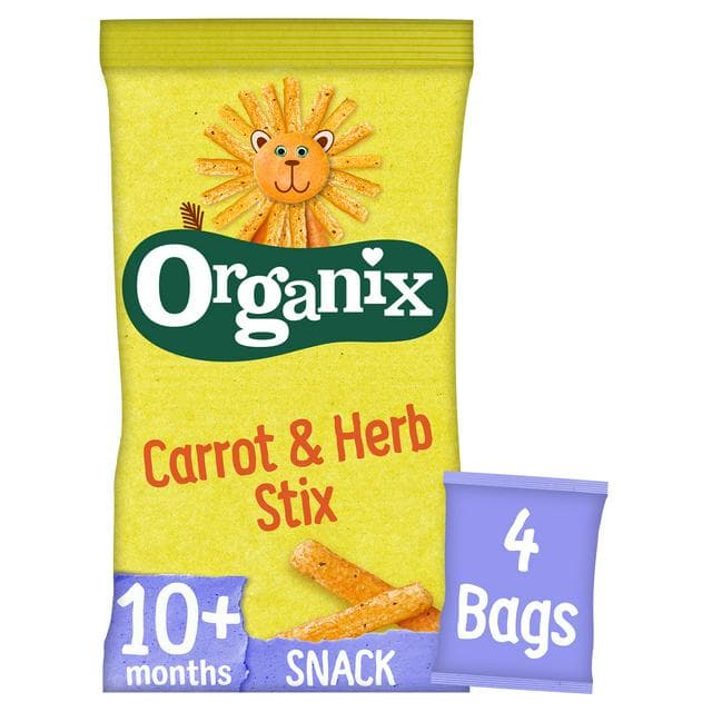 Organix Carrot & Herb Stix Organic Baby Puffs Multipack 10 months+ 4x15g - gallery image 1