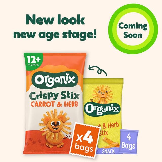 Organix Carrot & Herb Stix Organic Baby Puffs Multipack 10 months+ 4x15g - gallery image 2