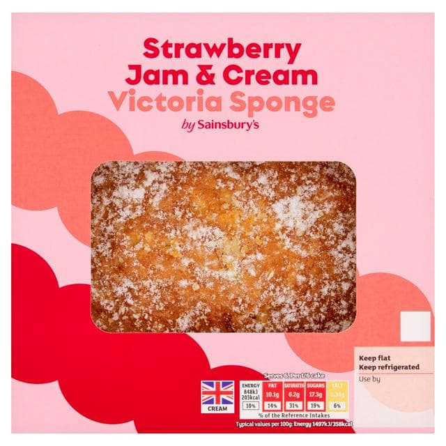 Sainsbury's Strawberry Jam & Cream Victoria Sponge 340g - gallery image 1