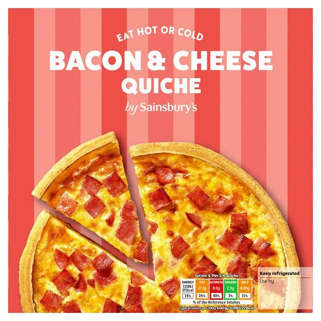 Sainsbury's Bacon & Cheese Quiche 400g - gallery image 1