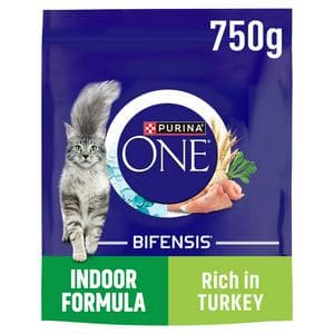 Purina One Indoor Dry Cat Food Turkey & Wholegrain 750g