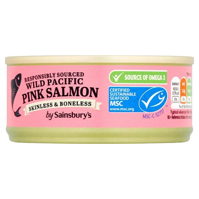 Sainsbury's Wild Pacific Pink Salmon, Skinless & Boneless 105g - gallery image 1