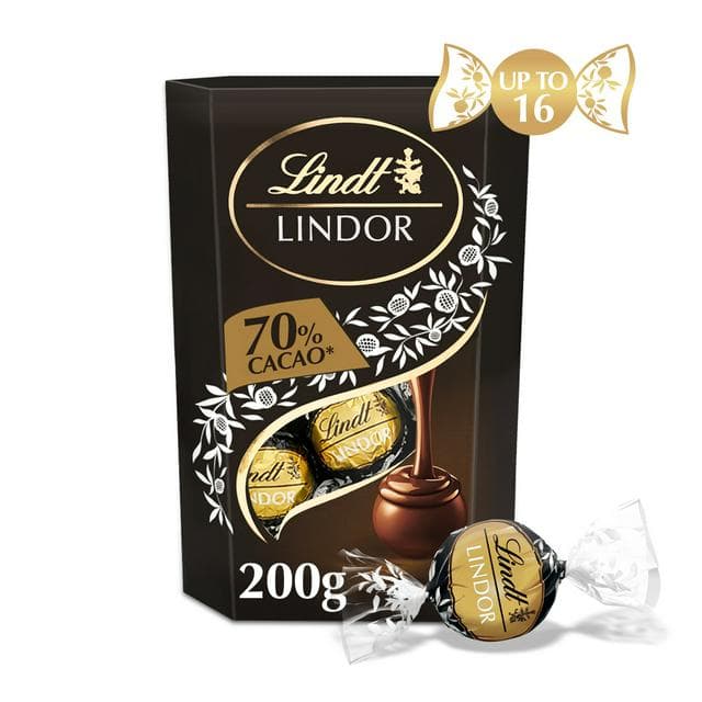 Lindt Lindor Extra Dark Chocolate Truffles Box 200g - gallery image 1