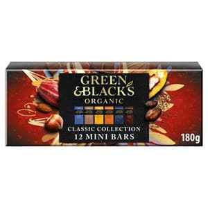 Green & Black's Organic Classic Miniature Dark, Milk & White Chocolate Bar Gifting Collection 180g
