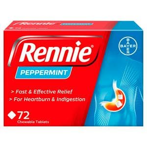 Rennie Peppermint Heartburn & Indigestion Relief Tablets x72
