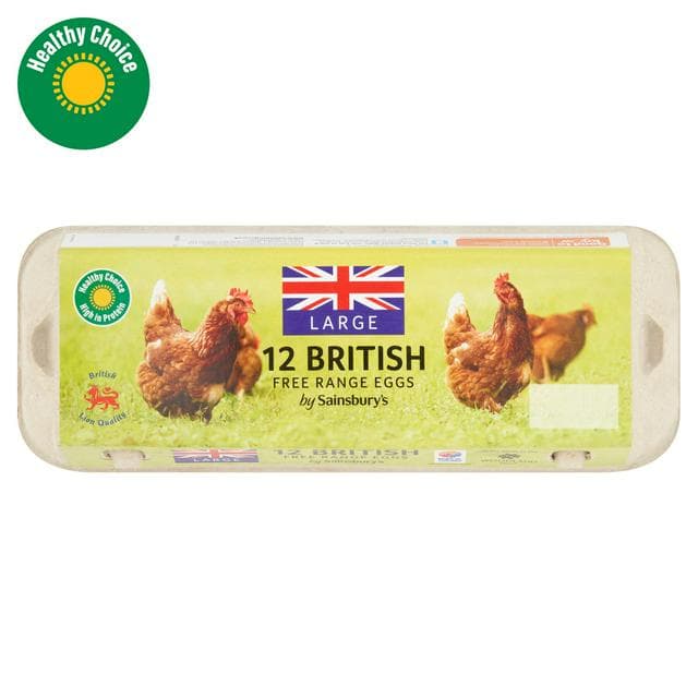 Sainsbury's British Free Range Eggs Large x12 - gallery image 1