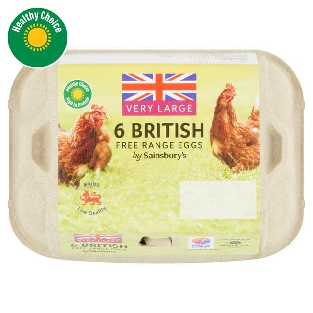 Sainsbury's British Free Range Eggs Extra Large x6 - gallery image 1