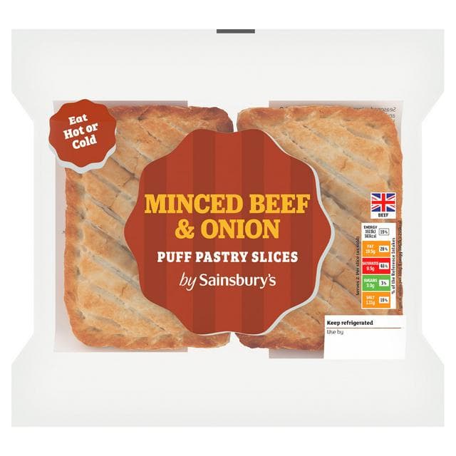 Sainsbury's Minced Beef & Onion Puff Pastry Slices x2 300g - gallery image 1