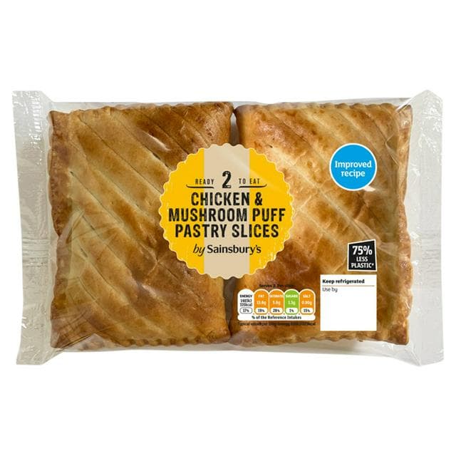 Sainsbury's Chicken & Mushroom Puff Pastry Slices x2 300g - gallery image 1