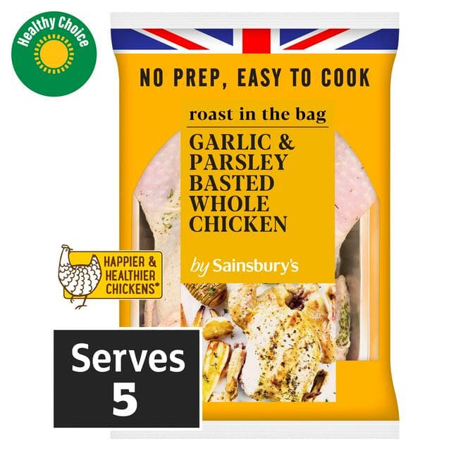 Sainsbury's 1.45kg Roast in the Bag Basted Garlic & Parsley Whole Chicken - gallery image 1