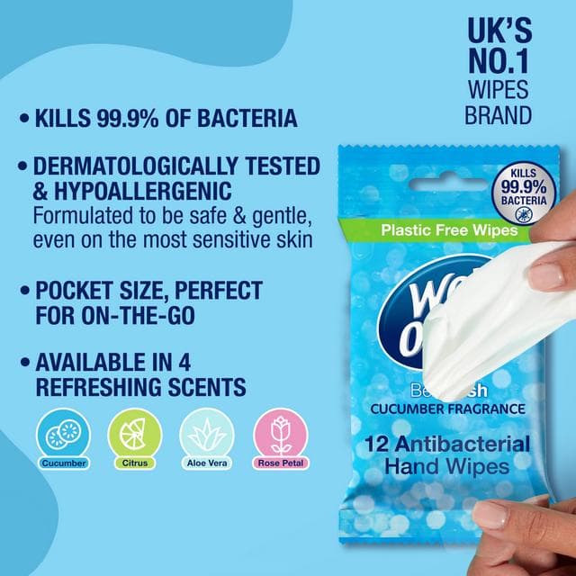 Wet Ones Be Fresh 12 x Anti-Bacterial Hand Wipes - gallery image 2