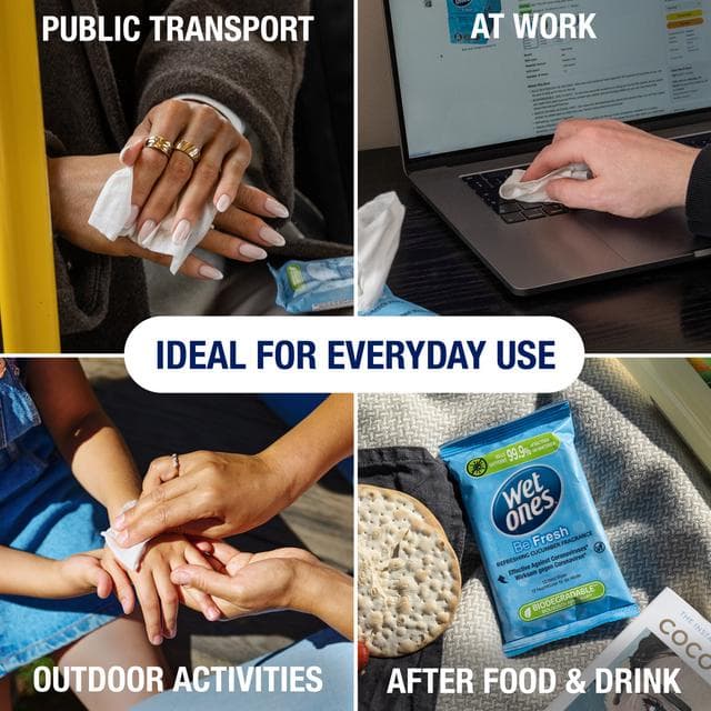 Wet Ones Be Fresh 12 x Anti-Bacterial Hand Wipes - gallery image 4