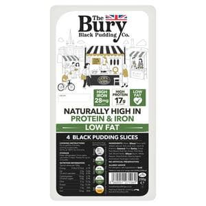 The Bury Black Pudding Company Traditional Black Pudding Slices x4 230g