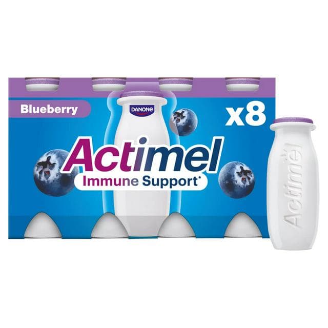 Actimel Blueberry Cultured Yogurt Drink 8x100g - gallery image 1