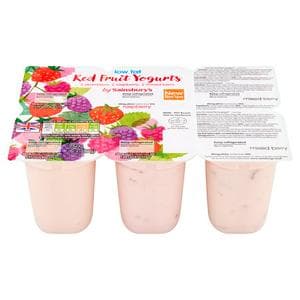 Sainsbury's 6 x 125g Low Fat Red Fruit Yogurts