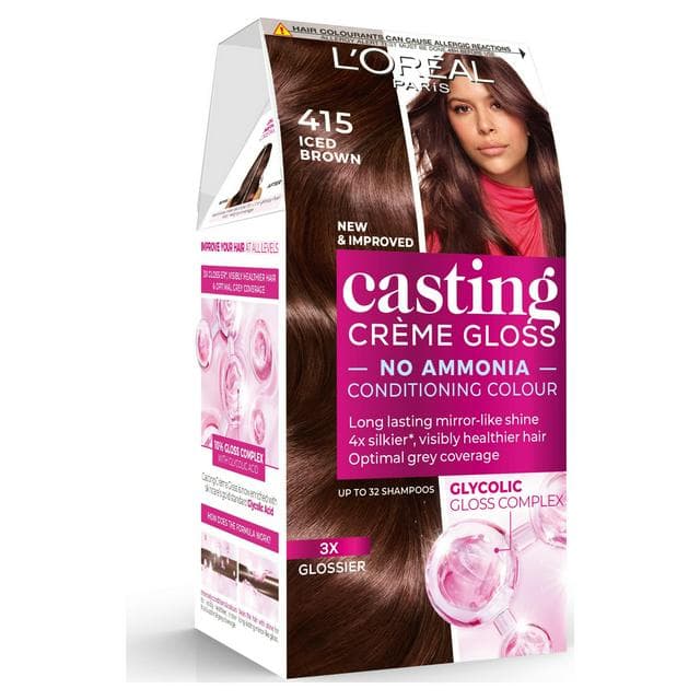 L'Oreal Paris Casting Creme Gloss Semi Permanent Hair Dye Iced Brown 415 - gallery image 1