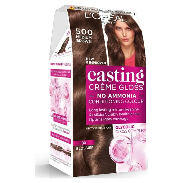 L'Oreal Paris Casting Creme Gloss Semi Permanent Hair Dye Light Brown 500 - gallery image 1