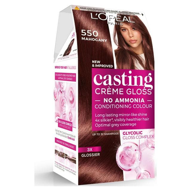 L'Oreal Paris Casting Creme Gloss Semi Permanent Hair Dye Mahogany Brown 550 - gallery image 1