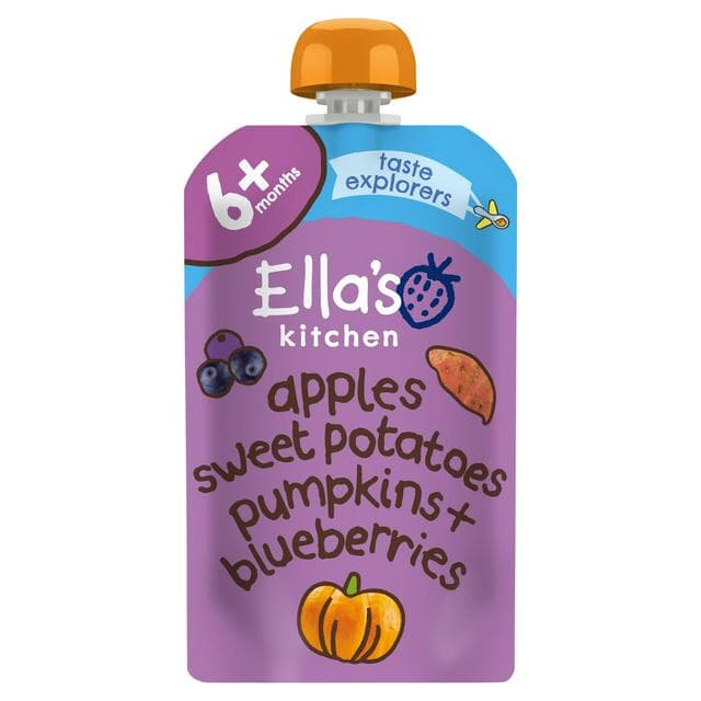 Ella's Kitchen Organic Sweet Potatoes, Pumpkin, Apples & Blueberries Baby Food Pouch 4+ Months 120g - gallery image 1
