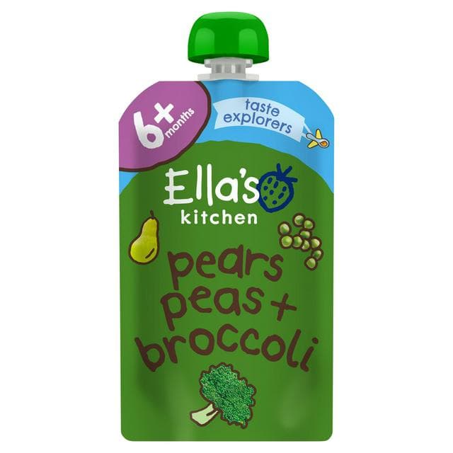 Ella's Kitchen Organic Pears, Peas & Broccoli Baby Food Pouch 4+ Months 120g - gallery image 1