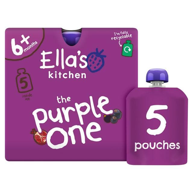 Ella's Kitchen Organic the Purple One Smoothie Multipack Baby Food Pouch 6+ Months 5x90g - gallery image 1