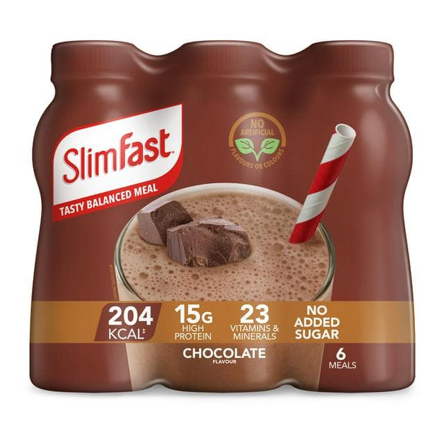 SlimFast Ready to Drink Meal Replacement Shake Chocolate Flavour 6 meals 325ml - gallery image 1