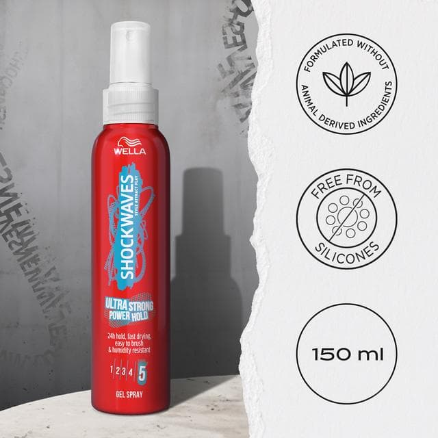 Wella Shockwaves 150ml Power Hold Ultra Strong Gel Spray - gallery image 6