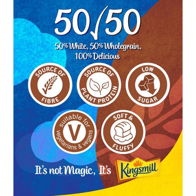 Kingsmill Thick Sliced 50/50 Bread 800g - gallery image 2