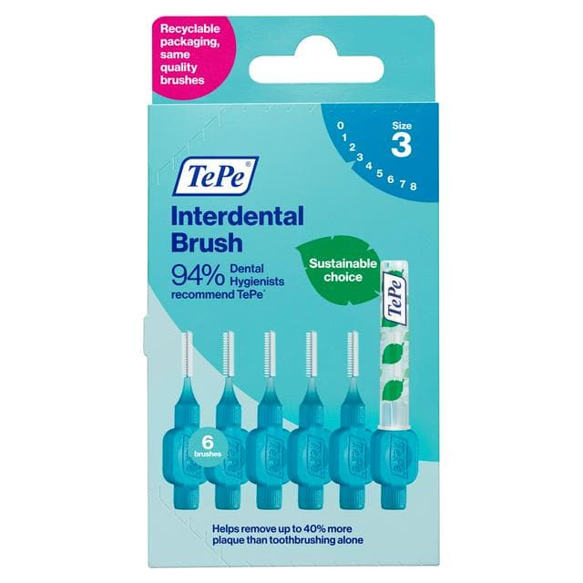 Tepe Interdental Toothbrush Blue 0.6mm x6 - gallery image 1