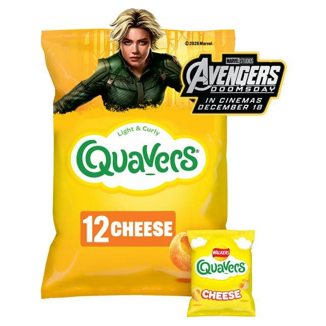 Walkers Quavers Cheese Multipack Crisps Snacks 12x16g - gallery image 1