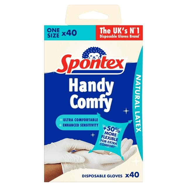 Spontex Latex Disposable Gloves 40pk - gallery image 1