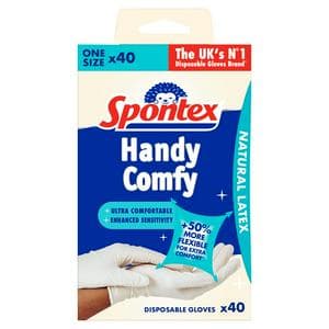 Spontex Latex Disposable Gloves 40pk