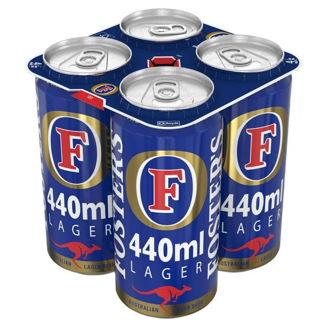 Foster's Lager Beer Cans 4 x 440ml - gallery image 1