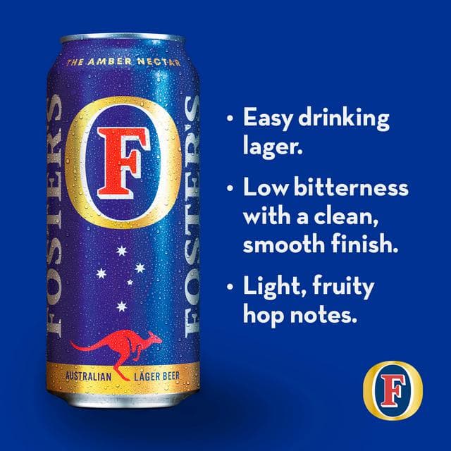 Foster's Lager Beer Cans 4 x 440ml - gallery image 2