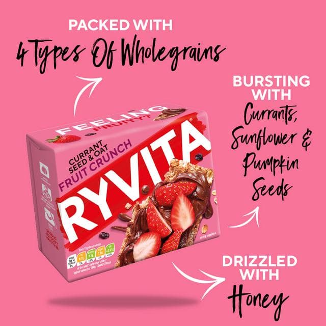 Ryvita Crispbread Fruit Crunch Currant Seed & Oat Crackers 200g - gallery image 5