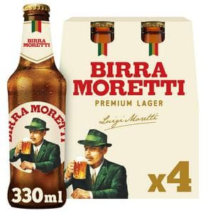 Birra Moretti Lager Beer Bottles 4 x 330ml