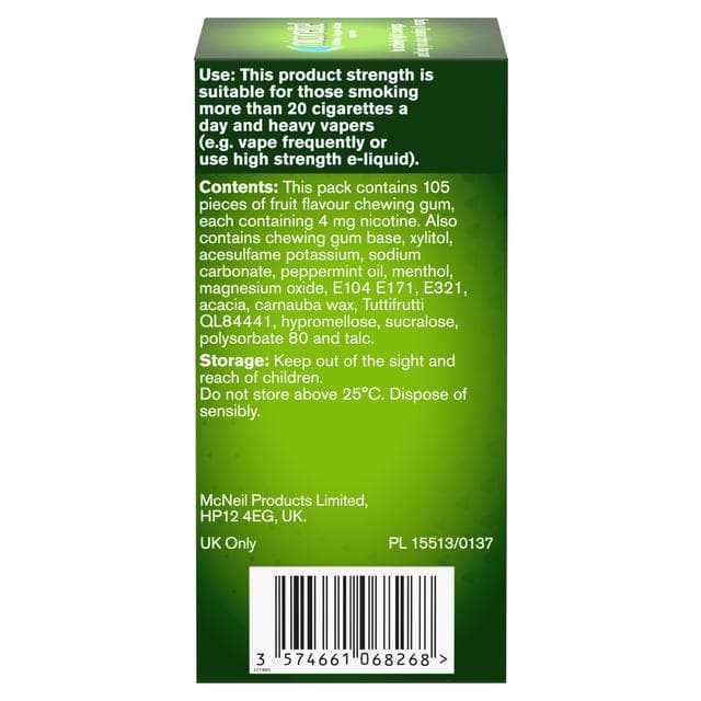 Nicorette Fruitfusion Gum Pieces Quit Smoking Aid x105 4mg - gallery image 4