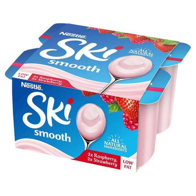 Ski Smooth Strawberry & Raspberry Yogurt 4x120g - gallery image 1