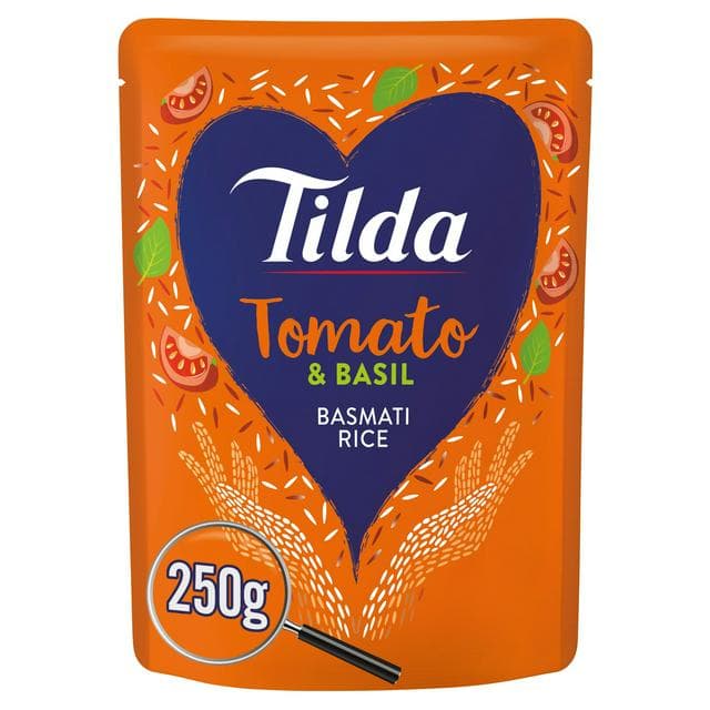 Tilda Microwave Rice Tomato & Basil Basmati 250g - gallery image 1